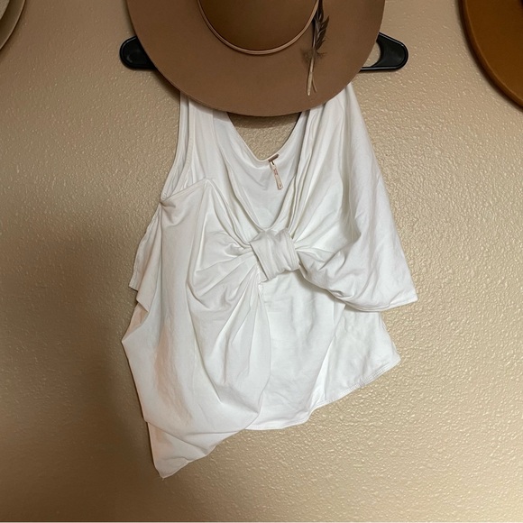 NWOT - FREE PEOPLE - White Bow Cami Tank Top - Stretchy SOFT - Size S - New! - Picture 3 of 12